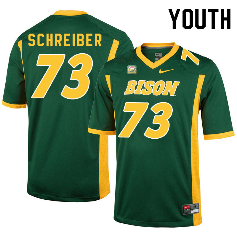 Youth #73 Joe Schreiber North Dakota State Bison College Football Jerseys Sale-Green - Click Image to Close